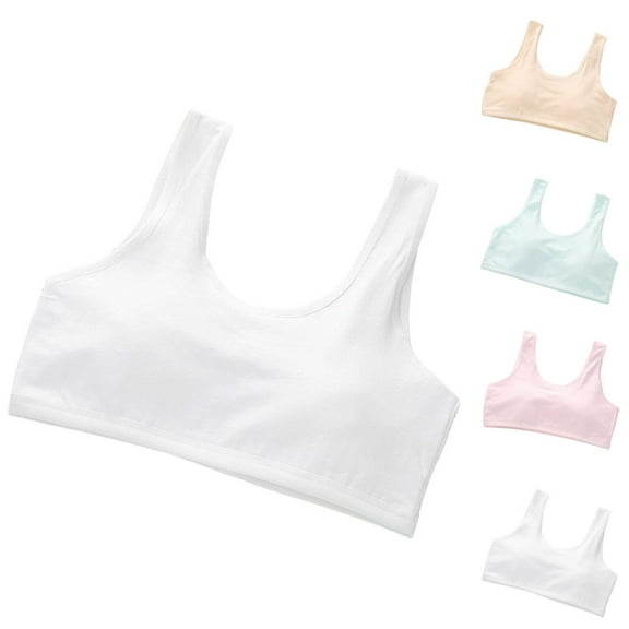 Bras for Tweens Bras for Teens Girls Underwear Crop Top Bra Seamless Sports Bra Training Lightweight Teen Camisole for Kids