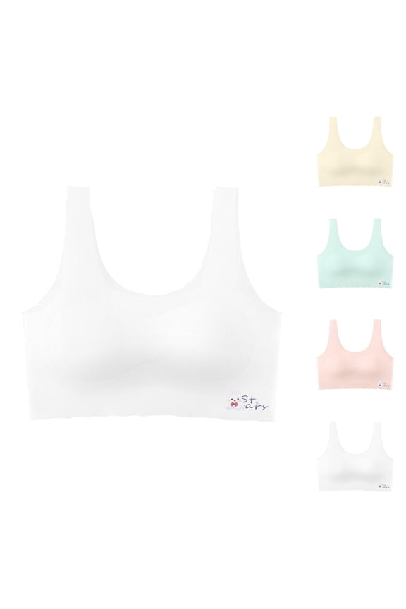 Bras for Tweens Wireless Training Bra Girls Underwear Training Bras for Teen Girls Sports Bras Comfort Soft Solid Color Bras for Everyday Use