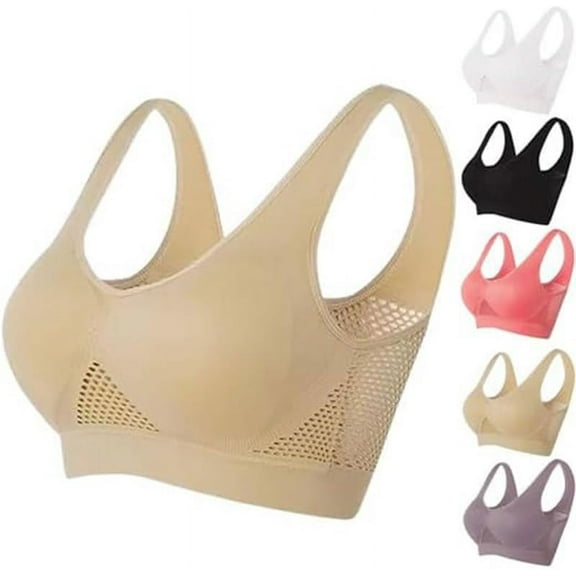 Bras for Women,2024 New Breathable Cool Liftup Air Bra Plus Large Size Comfortable Mesh Full Support Sports Bras for Women