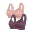 thumbnail image 1 of Bras for Women ,2PC Women's Front Side Buckle Lace Edge Without Steel Ring Movement Seamless Gathering Adjustment Yoga Sleep Large Bra, 1 of 3