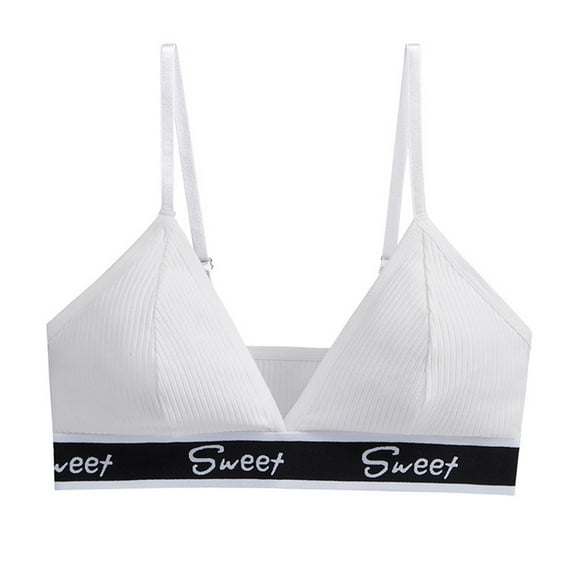 Bras for Women,Athletic Triangle Bralette Light Support Comfort Soft Lined Wirefree Bra Top for,Sports Bras for Women,White,M