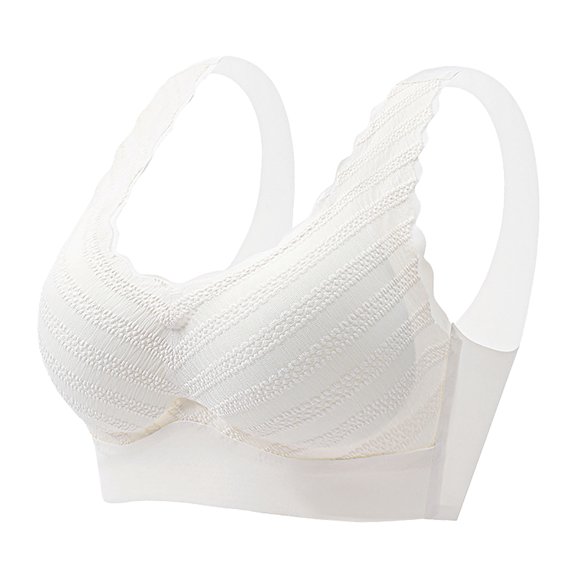 Bras for Women,Backless Lace Comfortable Breathable Wireless Bra French Style Seamless Underwear,Sports Bras for Women,White,3XL