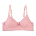 thumbnail image 1 of Bras for Women Bra Underwire Support with Front-Button Shaping Cups and Adjustable Straps for Comfortable Everyday wear Pink 44, 1 of 7