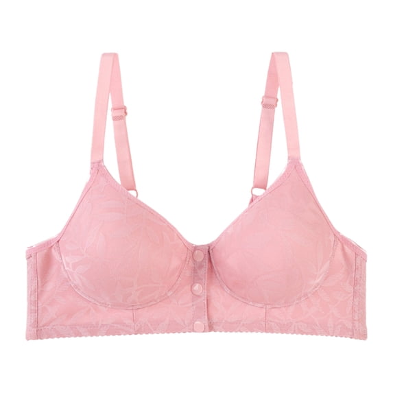 Bras for Women Bra Underwire Support with Front-Button Shaping Cups and Adjustable Straps for Comfortable Everyday wear Pink 44