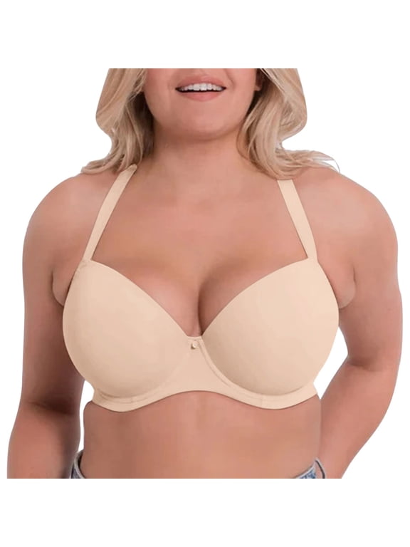 Bras for Women Bra Women's Comfortable Smooth Face Traceless Adjustable Steel Rim Everyday Wear Beige 36