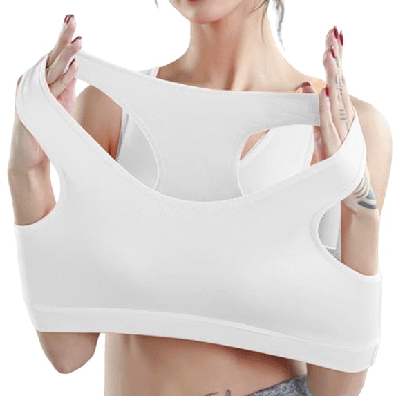 Bras for Women Bra Women's Running Seamless Strapless Wireless Sports Bra for Support and Comfort White S