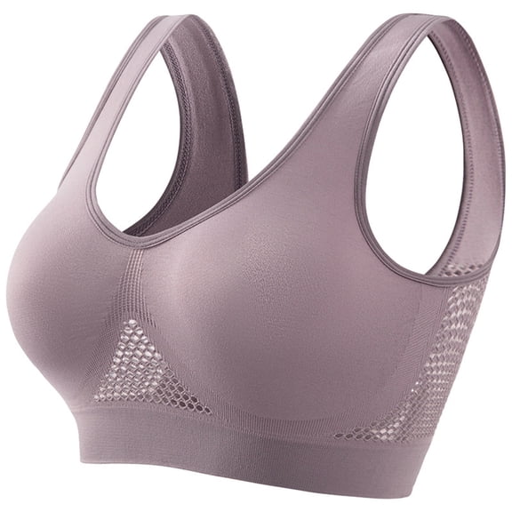 Bras for Women Bra Women’s Sport Seamless Wirefree Breathable Yoga Comfort Sleep Activewear Bra for Workout Running Everyday Gray 5XL