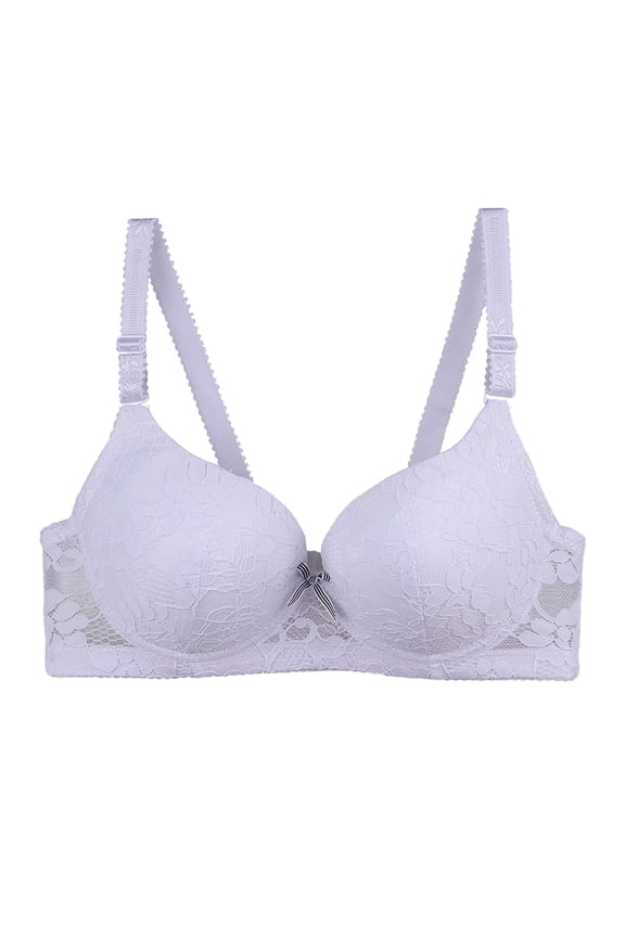 Bras for Women Bra for Women Lace Bralette with Soft Underwire Supportive Lift and Shape for Everyday Wear White D