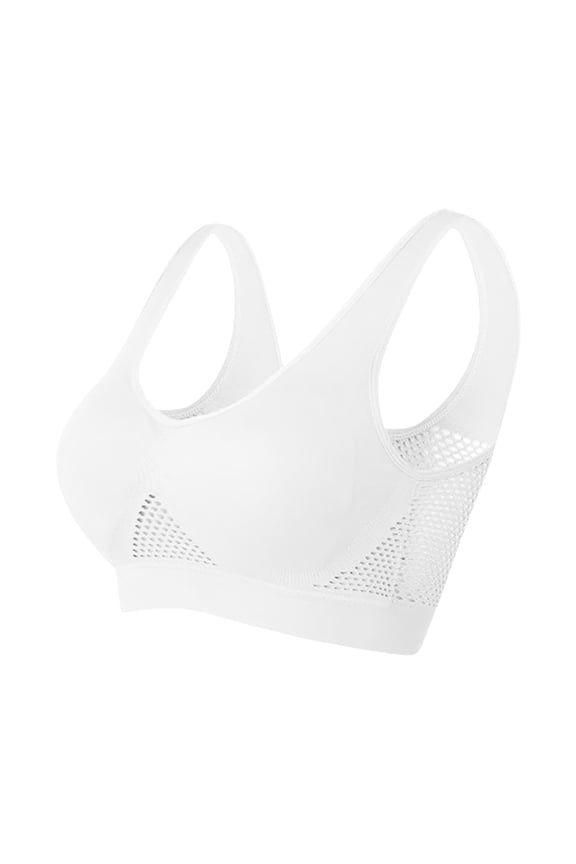 Bras for Women Breathable Cool Liftup Air Bra 2024 New Large Size Air Bra Breathable And Comfortable Mesh Sports For Women on Clearance White L