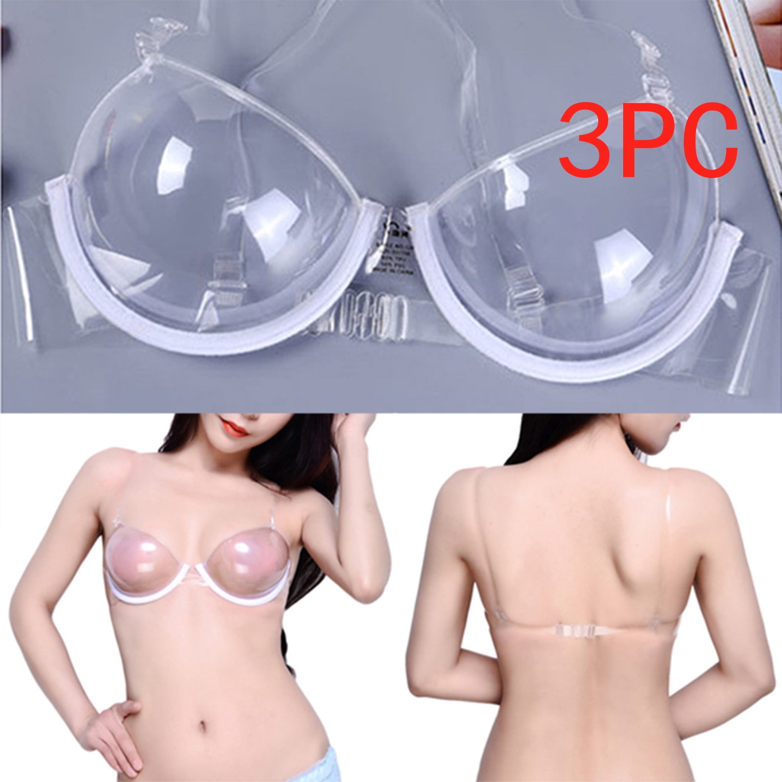 Bras for Women Clearance Transparent Clear Bra Invisible Strap Plastic Bra  Disposable Underwear Bra 