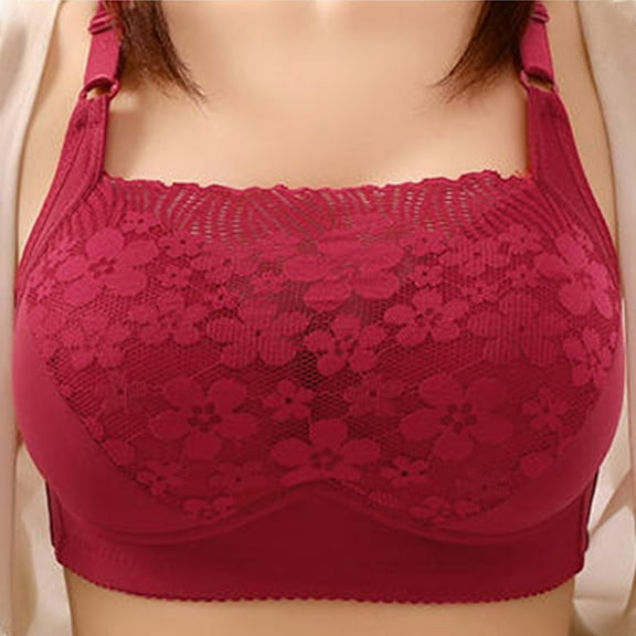 Bras for Women Under $5 Wire Free Embroidery Thin Style Ventilate Back Buckle Bra Without Steel Rim