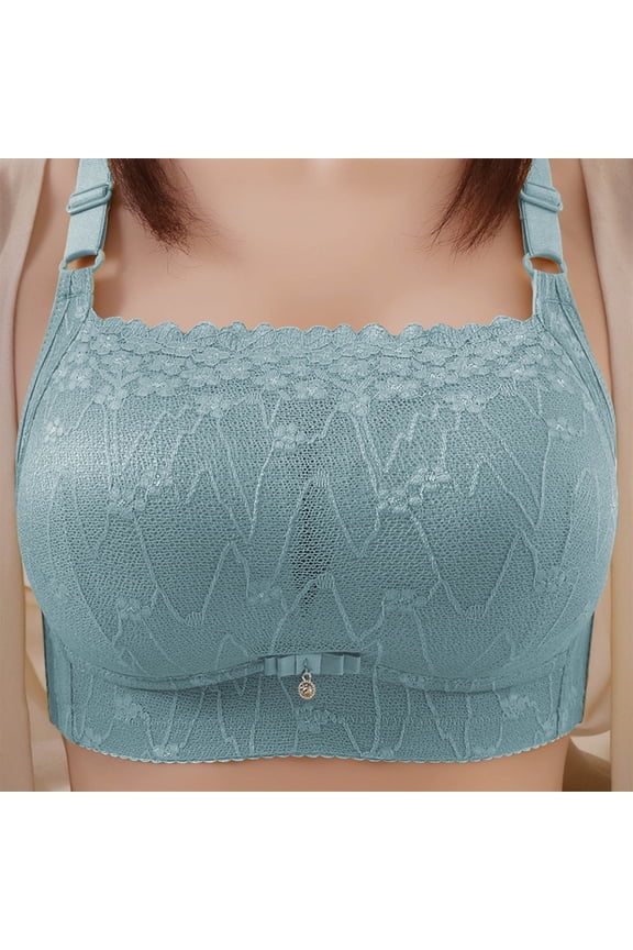 Bras for Women Under $5 Wire Free Embroidery Thin Style Ventilate Back Buckle Bra Without Steel Rim