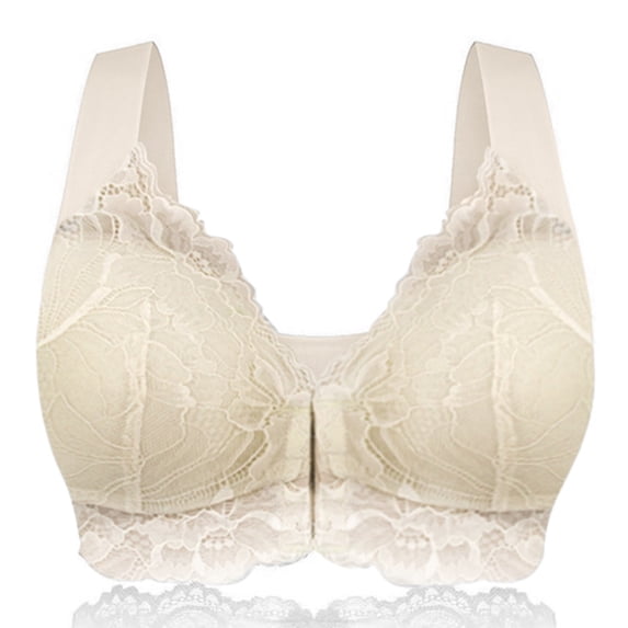 Bras for Women GaThRRgYP Women's Sports Front Closure Extra-Elastic Breathable Lace Trim Bra