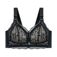 thumbnail image 1 of Bras for Women,Comfort Bra - Pattern Ribless Large Strap Jacquard Design with Four Support,Sports Bras for Women,Black,B, 1 of 3