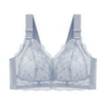 thumbnail image 1 of Bras for Women,Comfort Bra - Pattern Ribless Large Strap Jacquard Design with Four Support,Sports Bras for Women,Blue,A, 1 of 7