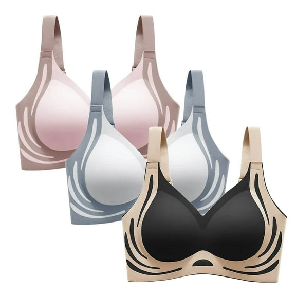 Bras for Women,Comfort Everyday Wear Plus Size Support Bra Seamless Design for Women All Day Casual Use 3PCS,Sports Bras for Women,BU1,2XL