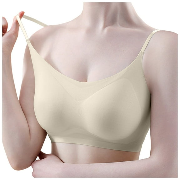 Bras for Women,Comfort Seamless Backless Bra with Convertible Straps for Support and,Sports Bras for Women,Beige,L