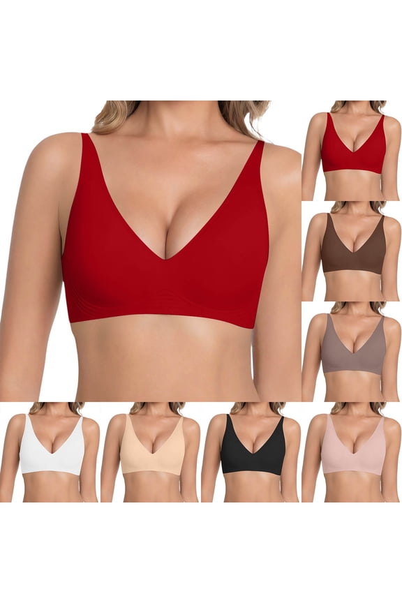Bras for Women Comfort Seamless Full Coverage Bra Bonded Padding Everyday Gentle Lift Beige L