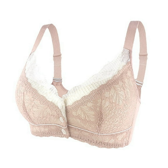 Bras for Women,Comfortable Adjustable Lace Bralette Top Wireless Support Everyday Wear Soft Breathable Underwear,Sports Bras for Women,Beige,44