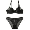 thumbnail image 1 of Bras for Women,Comfortable Lace Underwear Set Breathable Side Support Bra and Panty,Sports Bras for Women,Black,M, 1 of 4