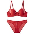 thumbnail image 1 of Bras for Women,Comfortable Lace Underwear Set Breathable Side Support Bra and Panty,Sports Bras for Women,Red,L, 1 of 4