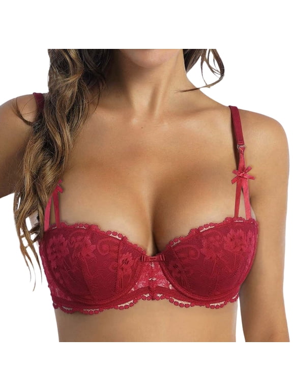 Bras for Women Comfortable Seamless Full Coverage Bra For Women Wireless Supportive Everyday Wear For Home And Leisure Red 32-S