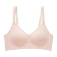thumbnail image 1 of Bras for Women,Comfortable Seamless Full Coverage Bra - Wireless Bras Providing Soft Support in Regular and Plus Sizes,Sports Bras for Women,Beige,L, 1 of 9