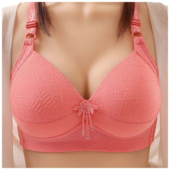 Bras for Women,Comfortable Seamless Full Coverage Bra Wireless Soft Support Regular and Plus Size Enhancing Comfort,Sports Bras for Women,Pink,42