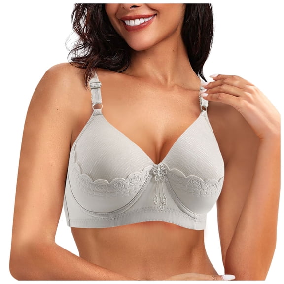 Bras for Women,Comfortable Thin Cup Bra for Middle and Elderly without Underwire -,Sports Bras for Women,Light Gray,40
