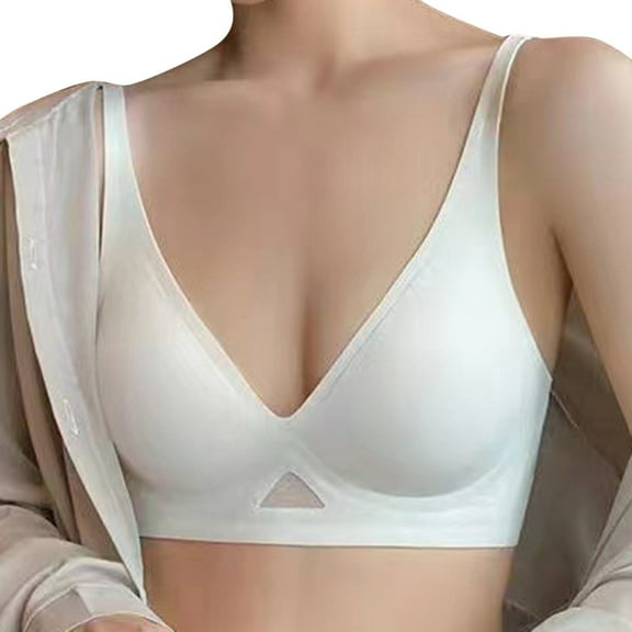 Bras for Women,Comfortable Traceless Summer Thin Breathable No Steel Ring Sleep Bra for Relaxation and Support,Sports Bras for Women,White,M