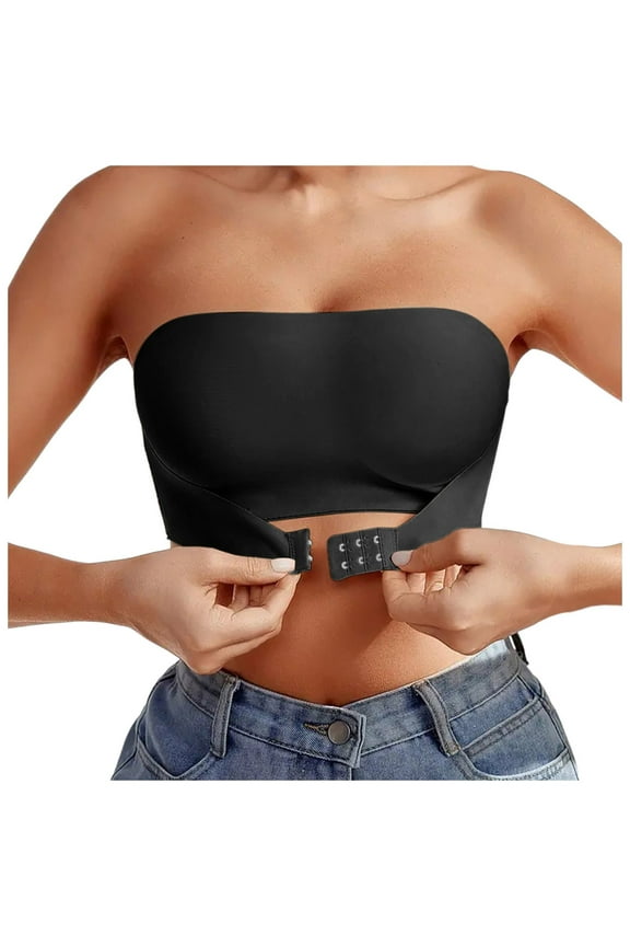 Bras for Women,Comfortable Transparent Strap Cordless Backless Convertible Bra For Support And Freedom,Sports Bras for Women,Black,L