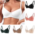thumbnail image 1 of Bras for Women Deep V Adjustable Straps Underwire Supportive Balconette Bra Comfy Breathable Basic Bra, Suitable for Daily Wear, 1 of 8