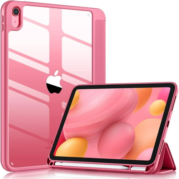 EMITYMUTIC Compatible with iPad (A16) 11th Generation Case 11 Inch 2025, for iPad 10th Generation Case 10.9 Inch 2022 with Pencil Holder, Trifold Stand Protective Cover, Watermelon Pink
