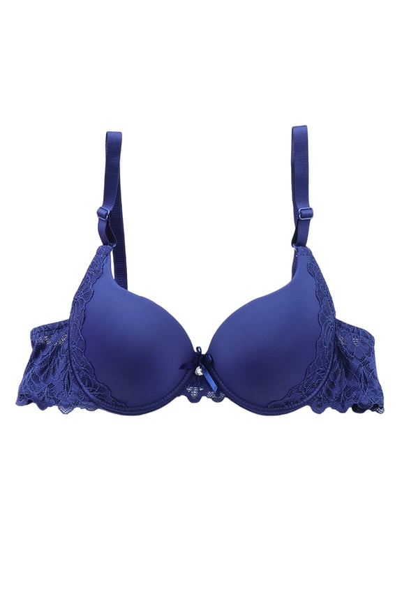 Bras for Women,Deep V Smooth Lace Back Bra with Adjustable Support and Gathered Design for Enhanced Shape,Sports Bras for Women,Blue,85