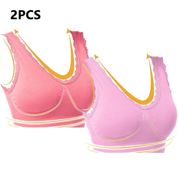 Bras for Women Dgankt Fashion Women's Lace Splicing Bra Shiny Comfortable Breathable Underwear