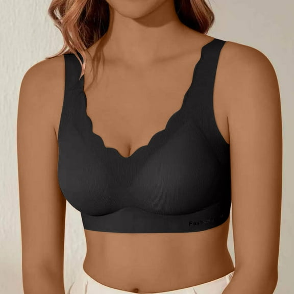 Bras for Women Dgankt Wavy Comfort T Shirt Wavy Wireless Bras for Women Smoothing V Neck Womens Bras