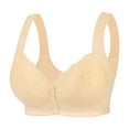 thumbnail image 1 of Bras for Women,Elderly Plus Size Front Closure Bra Wireless Support Comfort Soft Seamless Thin Camisole Top,Sports Bras for Women,Beige,85E, 1 of 9