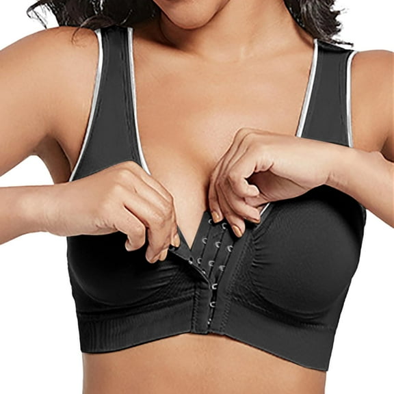 Bras for Women,Everyday Comfort Front Closure Bra Versatile Style For All Seasons Seamless Support Daily Wear,Sports Bras for Women,Black,3XL