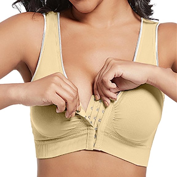 Bras for Women,Everyday Comfort Front Closure Bra for Women Versatile Seamless Support and All Day Wear,Sports Bras for Women,Beige,L