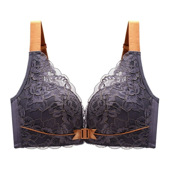 Bras for Women,Front Buckle Bra Comfortable Adjustable Support for Summer Large Size Back,Sports Bras for Women,Grey,36