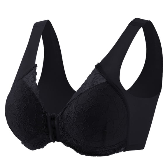 Bras for Women,Front Buckle Lace Edge Seamless Movement Yoga Sleep Bra for Comfortable Support and Adjustable Fit,Sports Bras for Women,Black,3XL