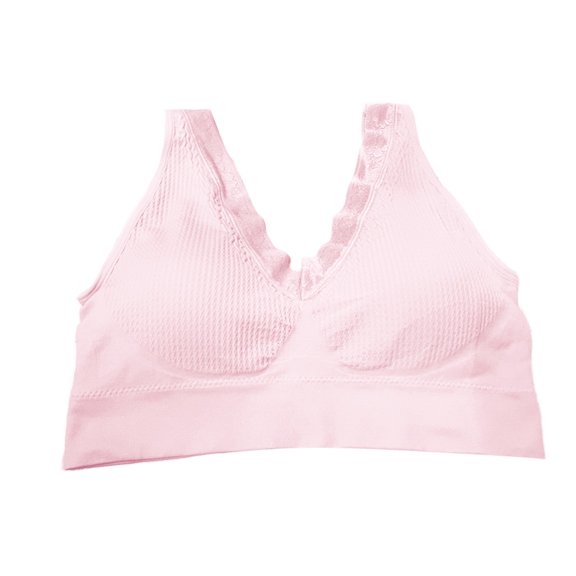 Bras for Women,Front Buckle Lace Trim Seamless Yoga Bra for Movement Sleep and Comfortable All Day Wear,Sports Bras for Women,Pink,3XL