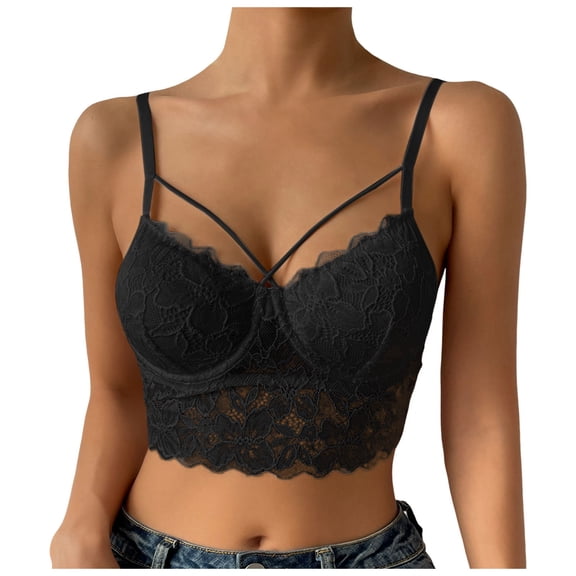 Bras for Women,Front Buckle Lace Trim Seamless Yoga Sleep Bra for Movement and Comfort Support,Sports Bras for Women,Black,S