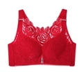 thumbnail image 1 of Bras for Women,Front Buckle Lace Trim Seamless Yoga Sleep Bra for Movement and Comfortable Support,Sports Bras for Women,Red,42D, 1 of 2