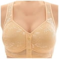 thumbnail image 1 of Bras for Women,Front Button Up Non Underwire Plus Size Vest Push Up Bra for Comfort,Sports Bras for Women,Beige,46, 1 of 4