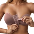 thumbnail image 1 of Bras for Women,Front Closure Bra Supportive Comfort Everyday Wear Underwire Lift Padded Design,Sports Bras for Women,Brown,L, 1 of 5