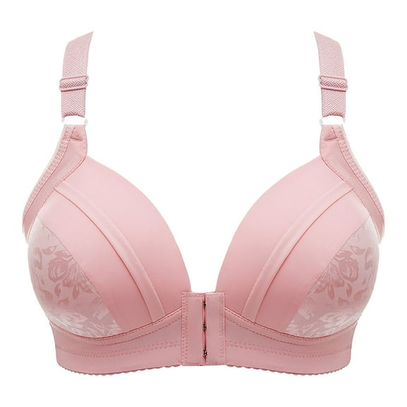 Bras for Women,Front Closure Comfortable Support Bra with U Design for Everyday Wear and Mature,Sports Bras for Women,Pink,50
