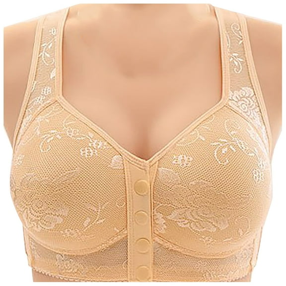 Bras for Women,Front Closure Plus Size Push Up Bra Non Underwire Support Comfort Vest,Sports Bras for Women,Beige,50