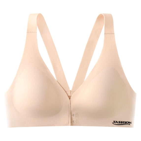 Bras for Women,Front Closure Racerback Underwire Bra Full Coverage Unlined Plus Size Support,Sports Bras for Women,Beige,2XL