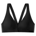 thumbnail image 1 of Bras for Women,Front Closure Racerback Underwire Bra Full Coverage Unlined Plus Size Support,Sports Bras for Women,Black,2XL, 1 of 5